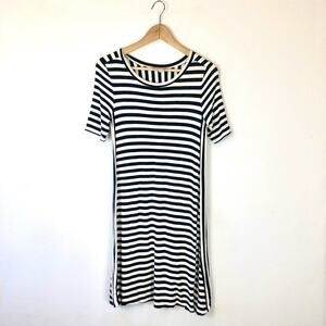 Loft outlet Small Black and White Striped Casual Dress
